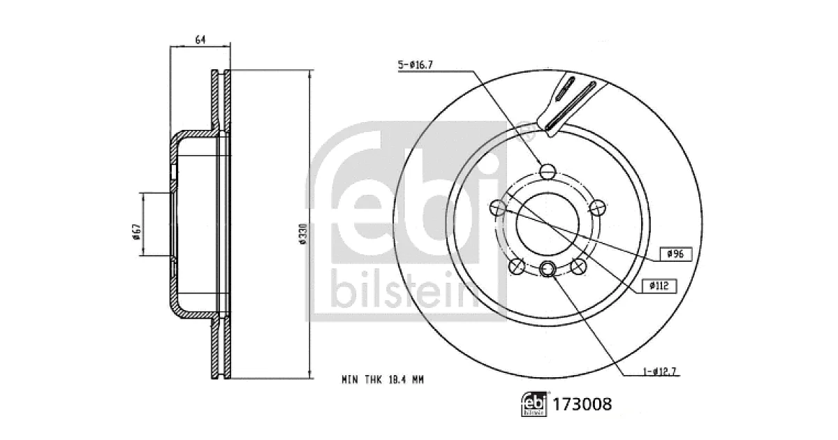 FEBI BILSTEIN - 173008 - Тормозной диск