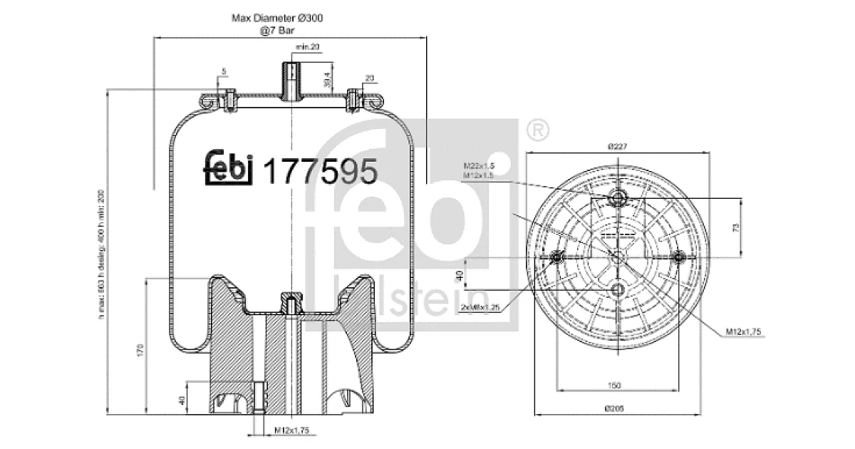 177595 - FEBI BILSTEIN - Кожух пневматической рессоры
