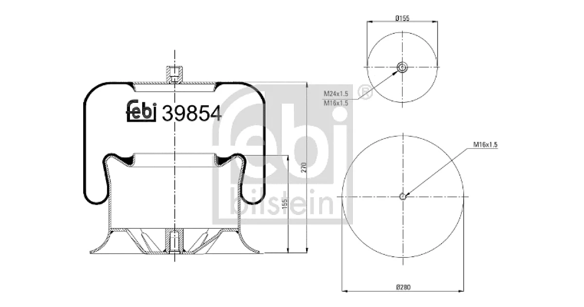 FEBI BILSTEIN - 39854 - Кожух пневматической рессоры