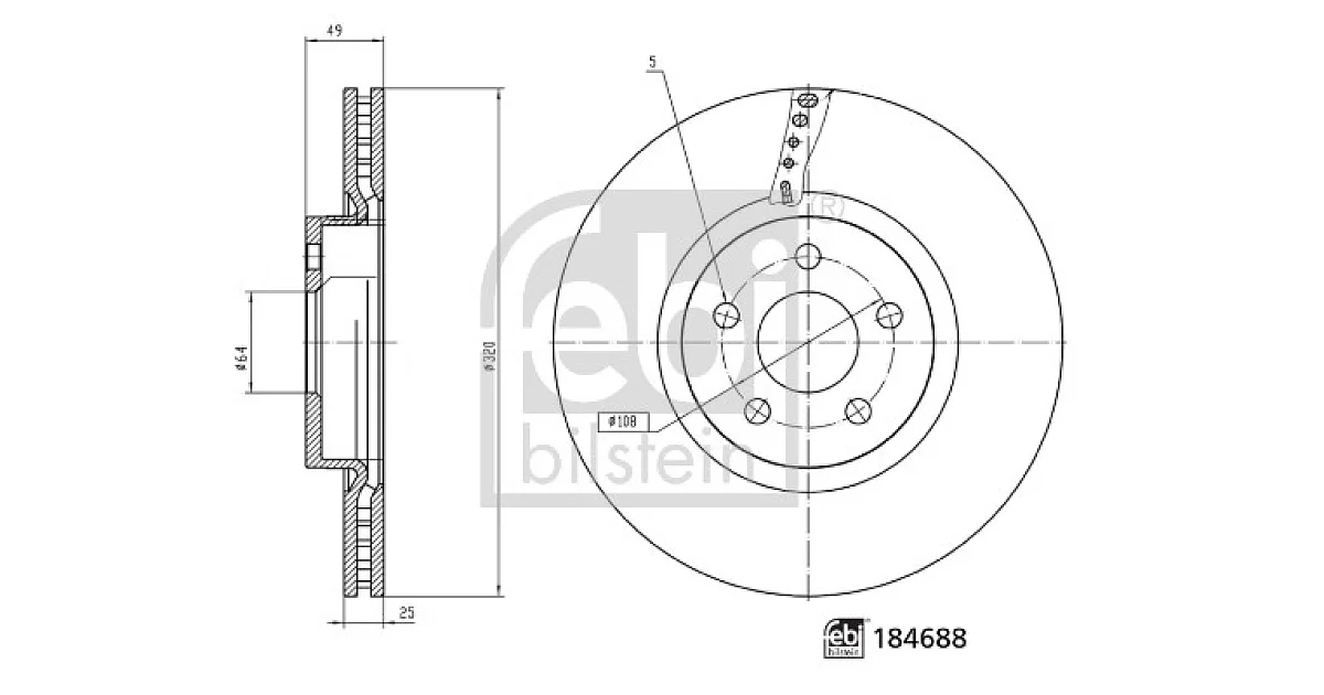 184688 - FEBI BILSTEIN - Тормозной диск