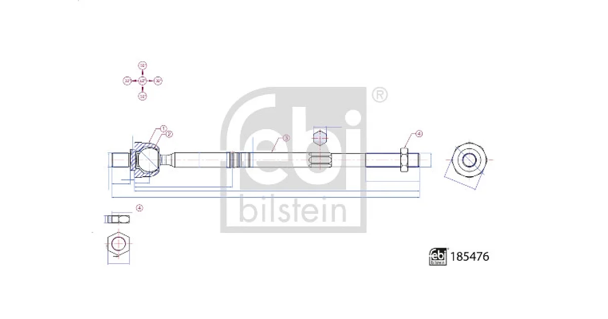 FEBI BILSTEIN 185476, Осевой шарнир, рулевая тяга