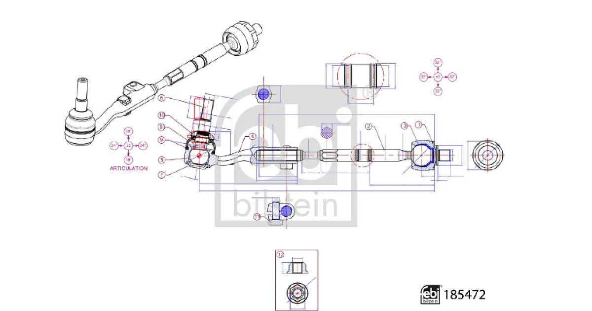 FEBI BILSTEIN 185472, Поперечная рулевая тяга