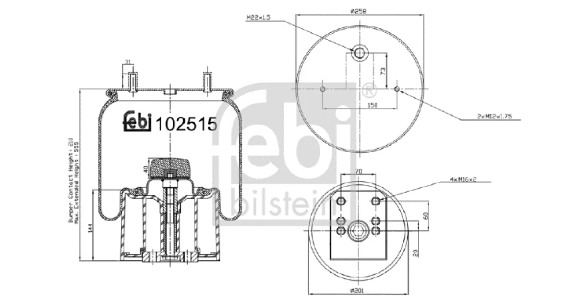 FEBI BILSTEIN - 102515 - Кожух пневматической рессоры