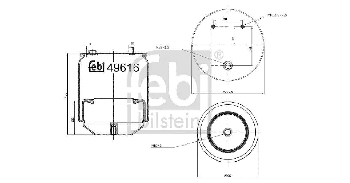 FEBI BILSTEIN 49616, Кожух пневматической рессоры