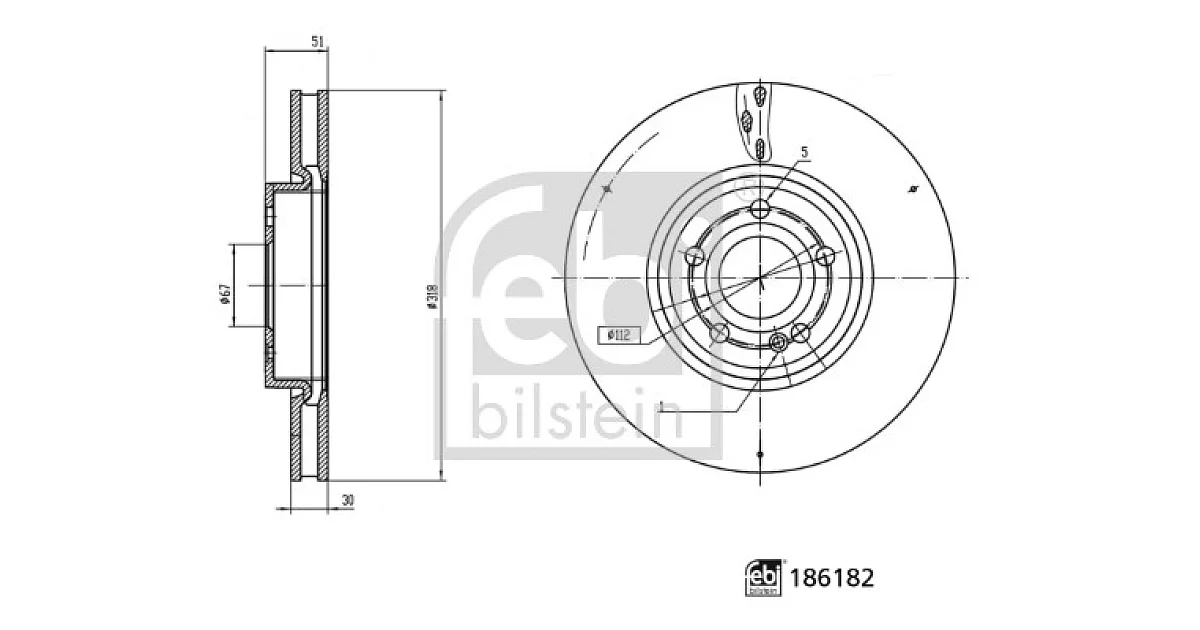 FEBI BILSTEIN 186182, Тормозной диск