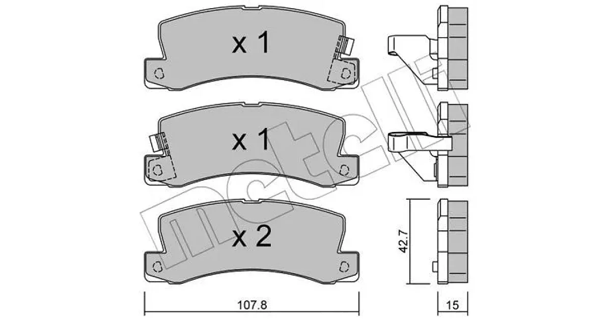 METELLI 22-0161-0 (2201610), Комплект тормозных колодок, дисковый тормоз