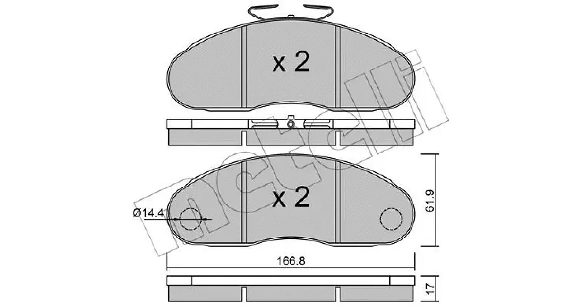 2201112 - METELLI - Комплект тормозных колодок, дисковый тормоз