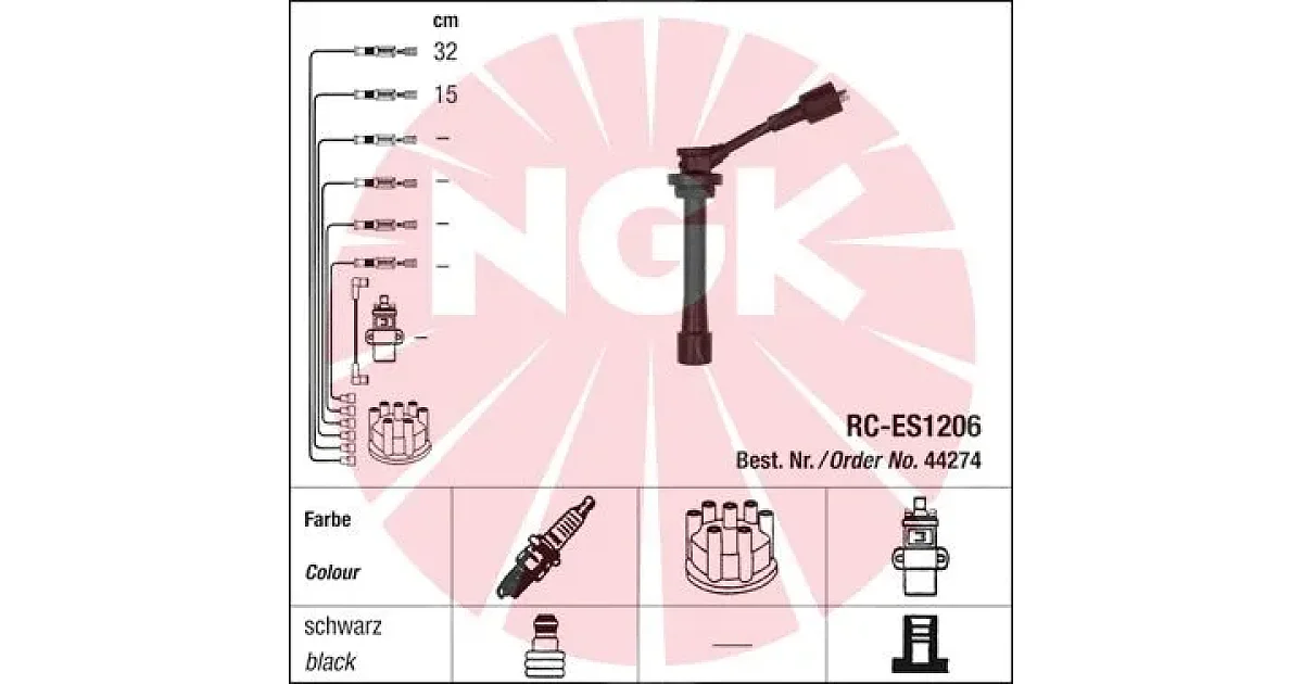 44274 - NGK - Комплект проводов зажигания