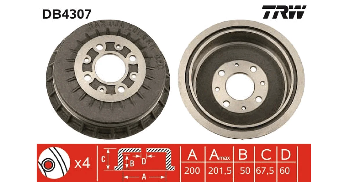 TRW DB4307, Тормозной барабан