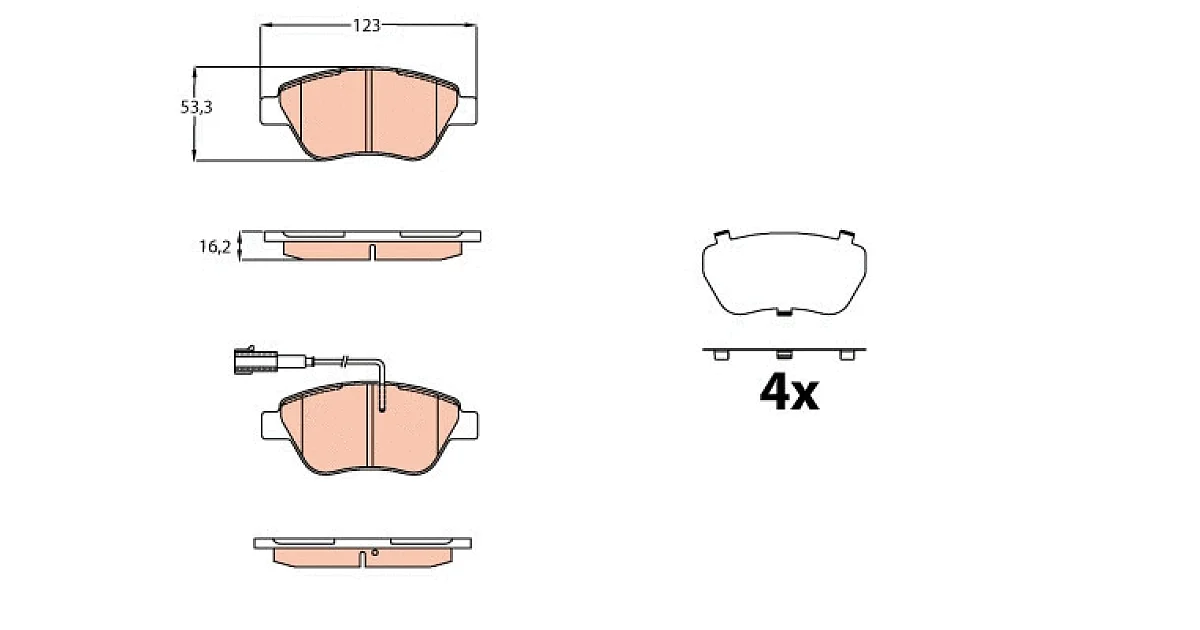 TRW GDB2164, Комплект тормозных колодок, дисковый тормоз