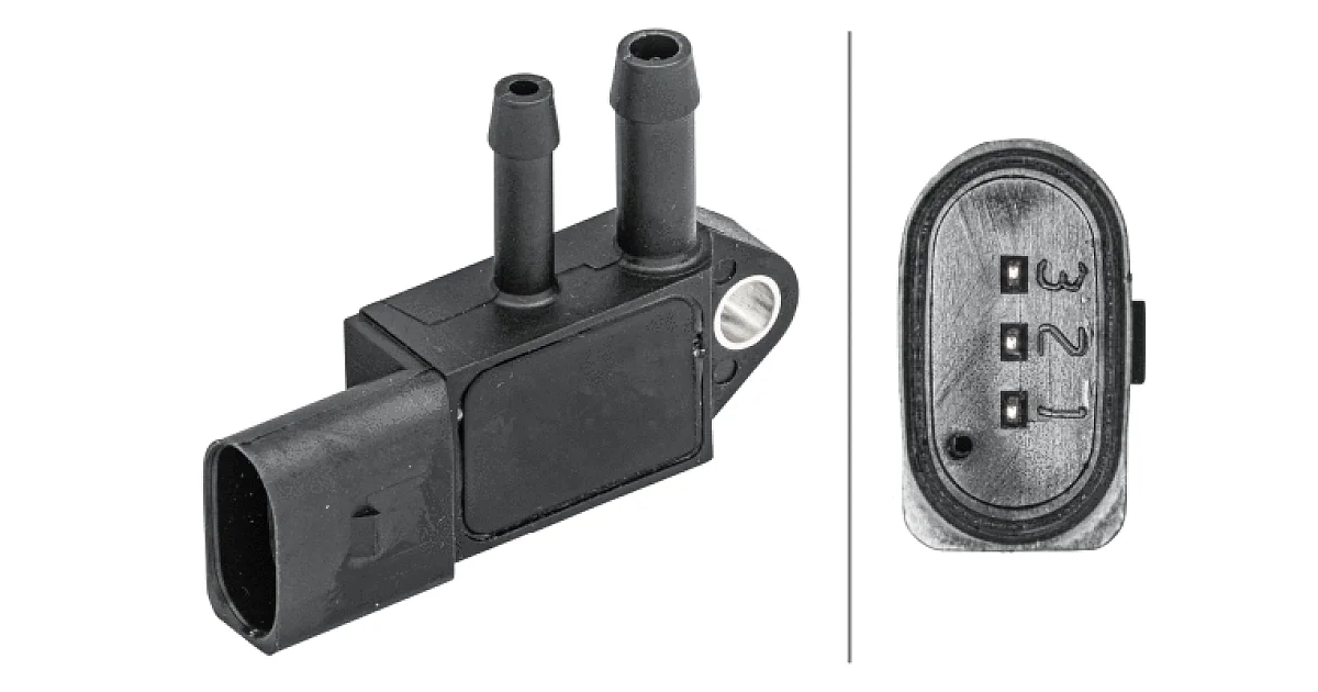 6PP009409231 - HELLA - Датчик, давление выхлопных газов