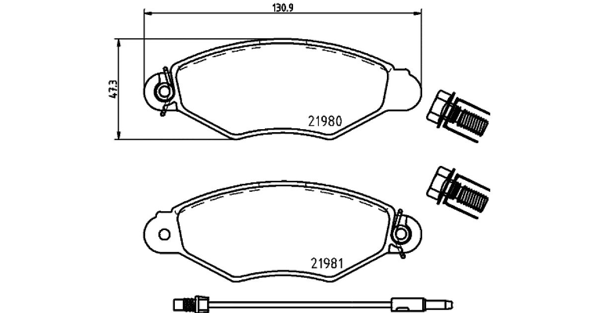 8DB355019301 - HELLA - Комплект тормозных колодок, дисковый тормоз