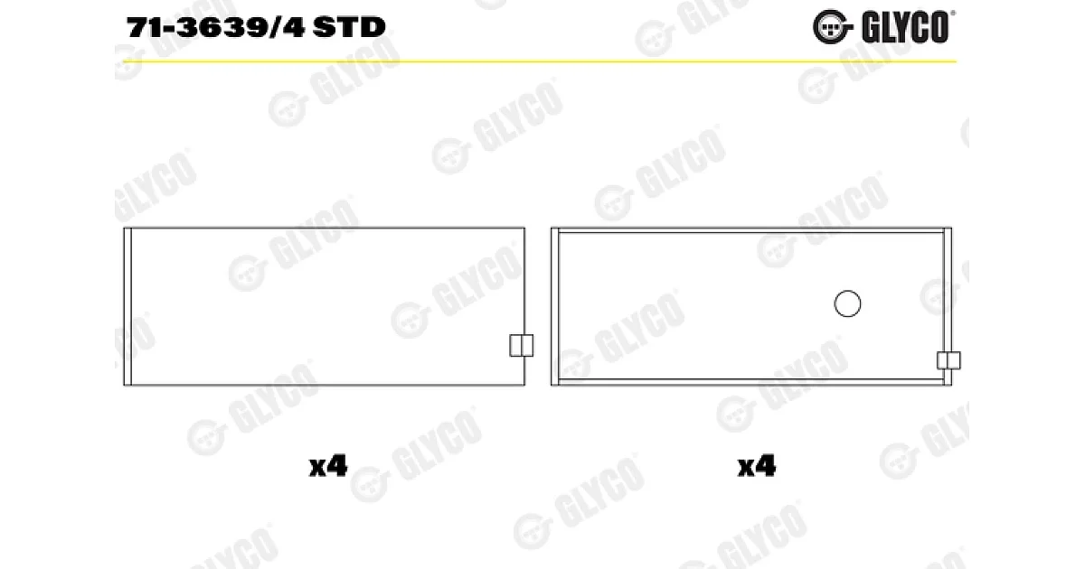 GLYCO 71-3639/4 STD, Шатунный подшипник
