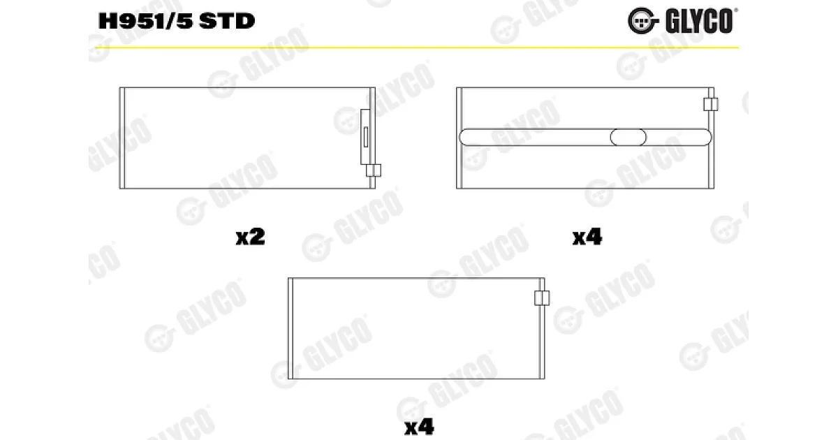 H9515STD - GLYCO - Подшипник коленвала