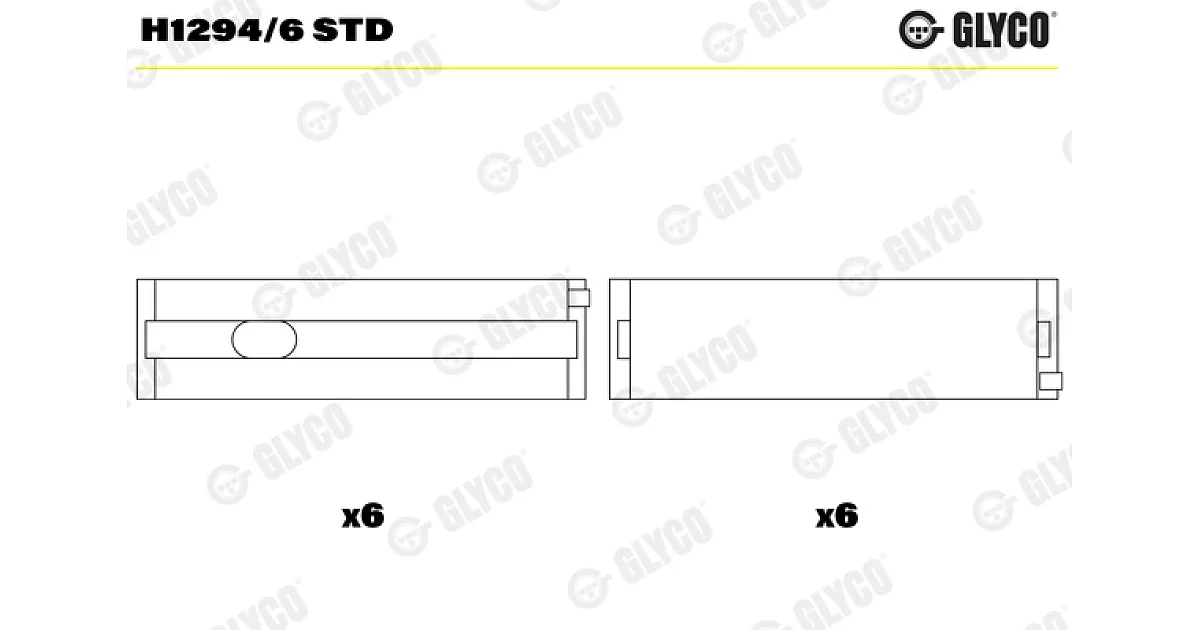 GLYCO H1294/6 STD, Подшипник коленвала