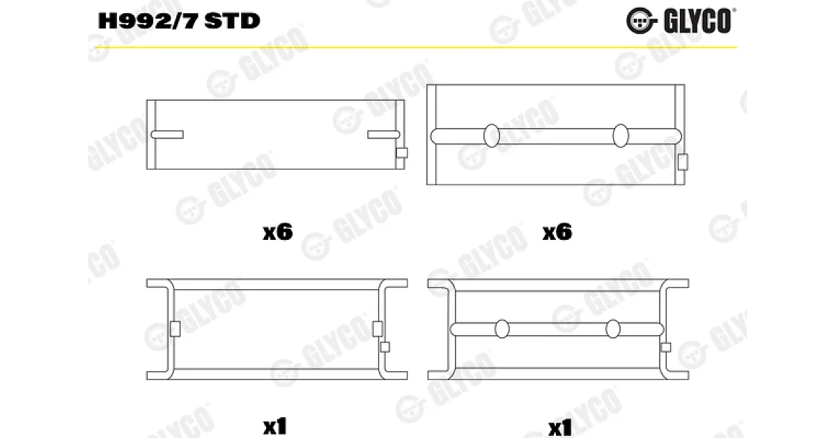 GLYCO H992/7 STD (H9927STD), Подшипник коленвала