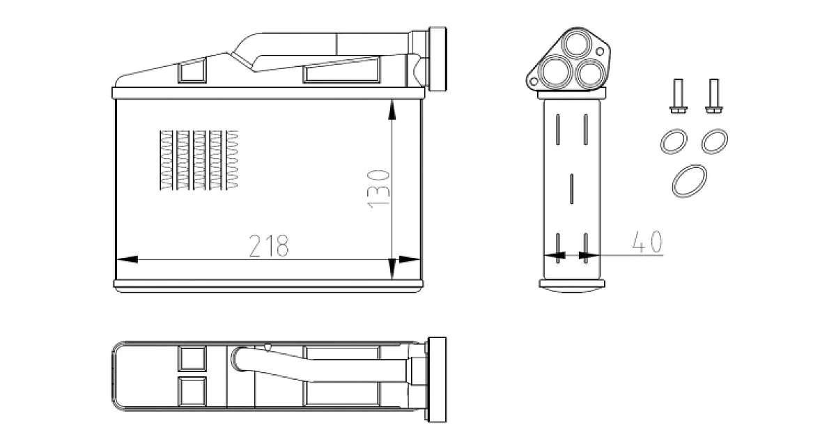 NRF 54409, Теплообменник, отопление салона
