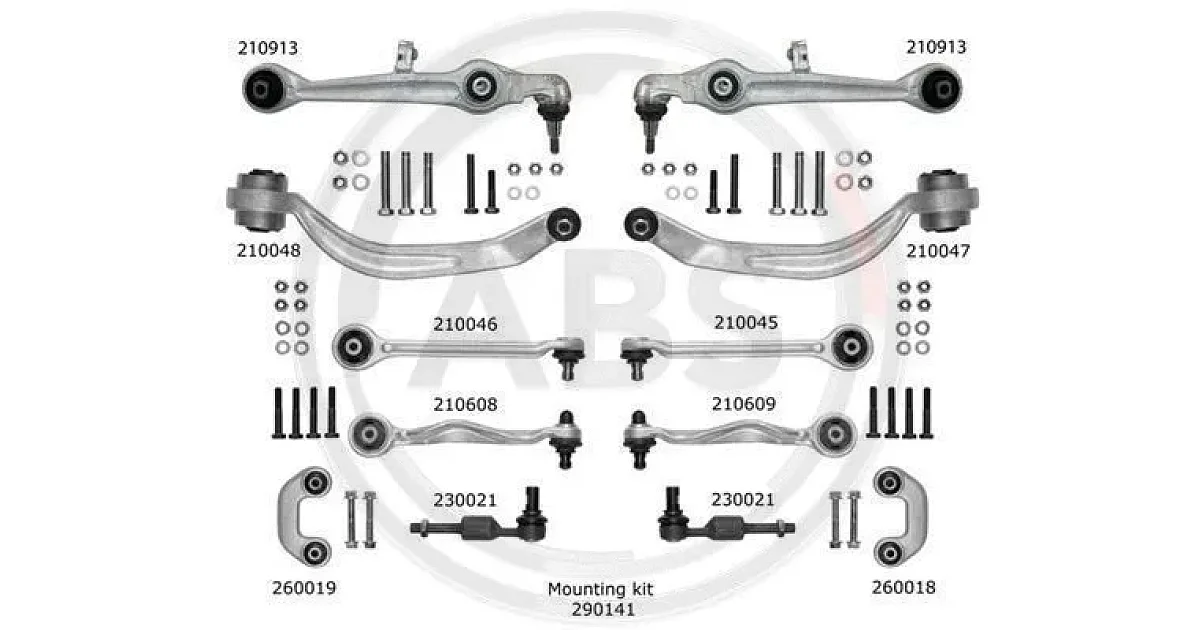 A.B.S. 219902, Ремкомплект, поперечный рычаг подвески