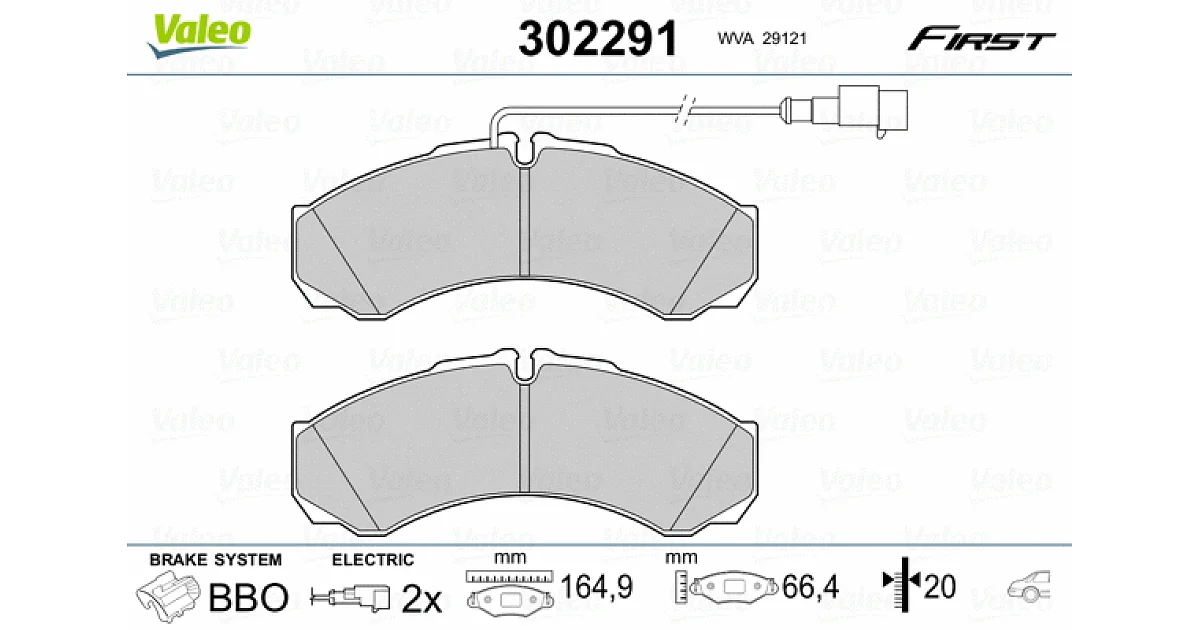 302291 - VALEO - Комплект тормозных колодок, дисковый тормоз
