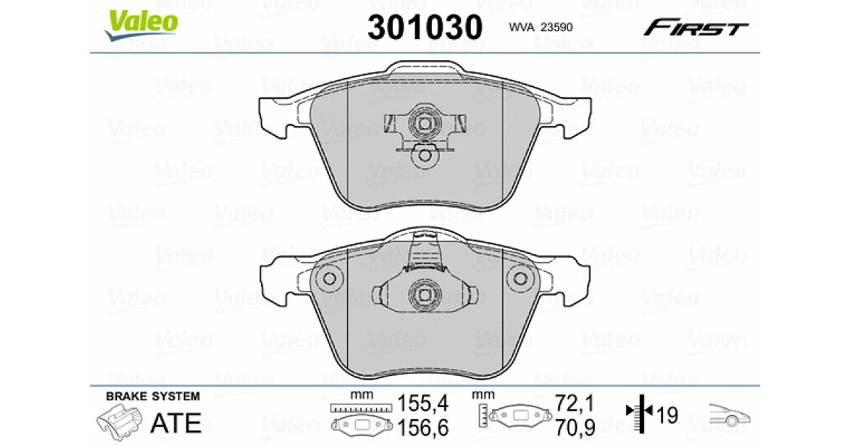 VALEO 301030, Комплект тормозных колодок, дисковый тормоз