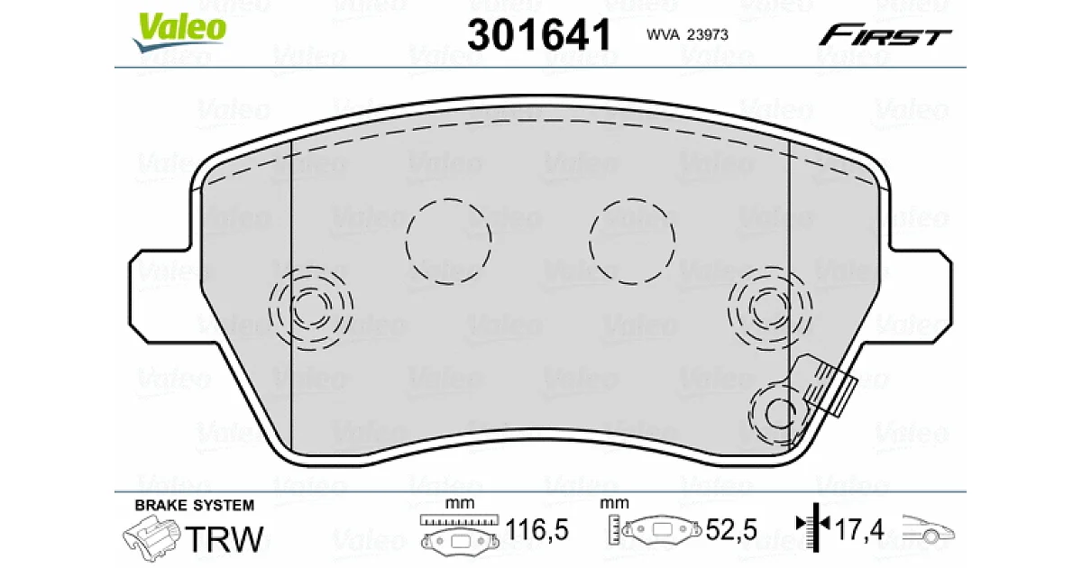 VALEO 301641, Комплект тормозных колодок, дисковый тормоз