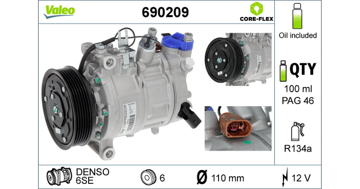 690209 - VALEO - Компрессор, кондиционер