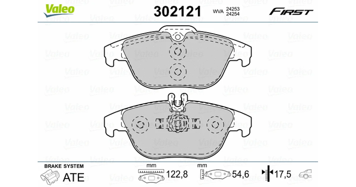 VALEO 302121, Комплект тормозных колодок, дисковый тормоз