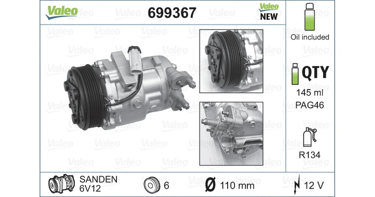 VALEO 699367, Компрессор, кондиционер