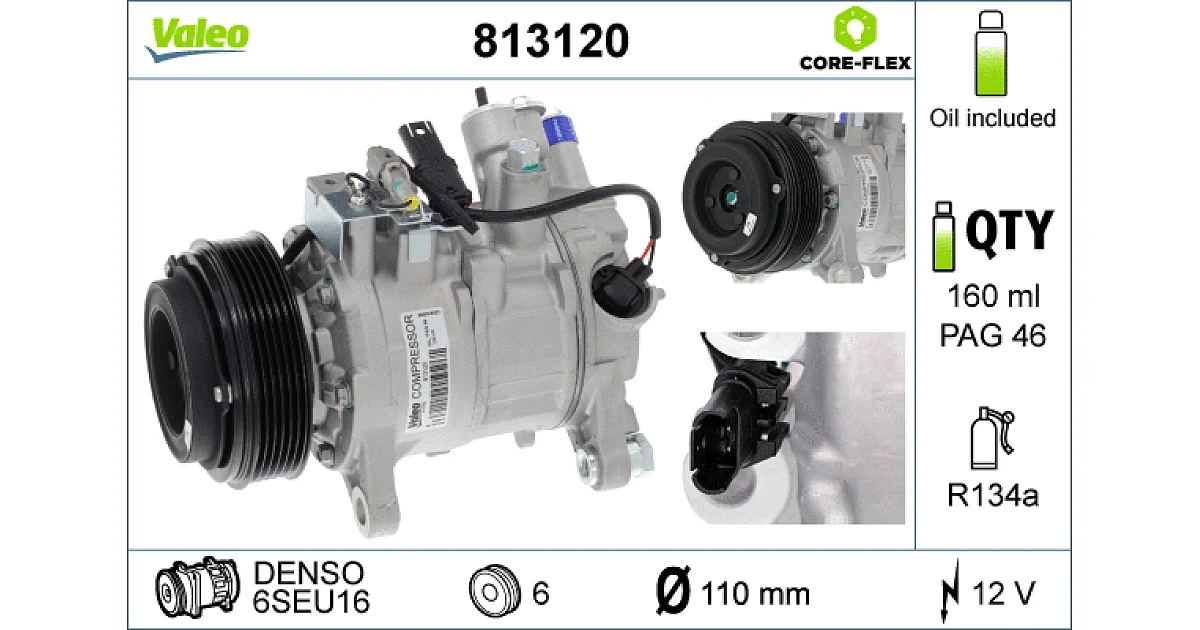 813120 - VALEO - Компрессор, кондиционер