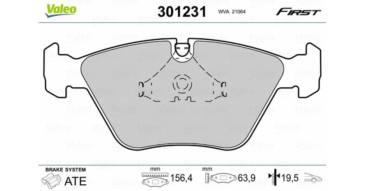 VALEO 301231, Комплект тормозных колодок, дисковый тормоз