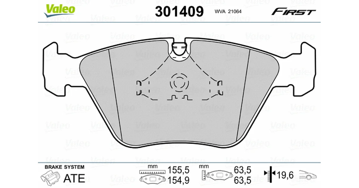 VALEO 301409, Комплект тормозных колодок, дисковый тормоз