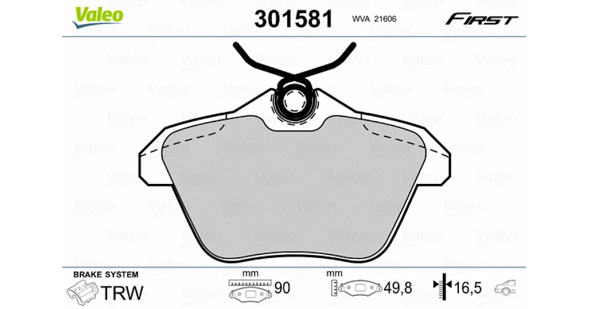 VALEO 301581, Комплект тормозных колодок, дисковый тормоз