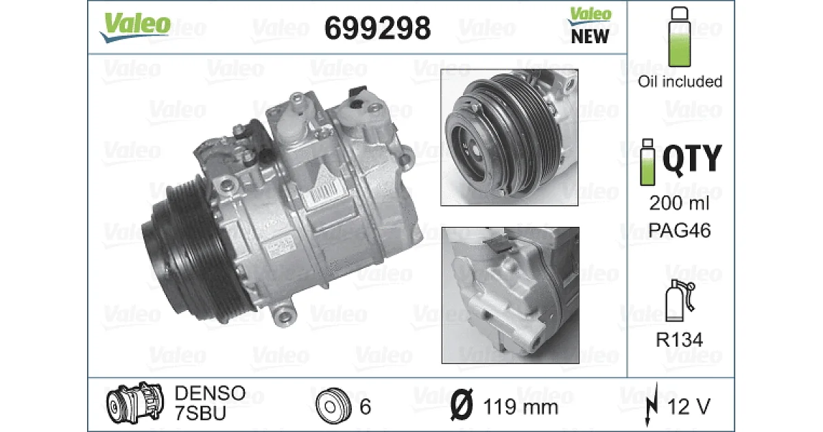 VALEO 699298, Компрессор, кондиционер