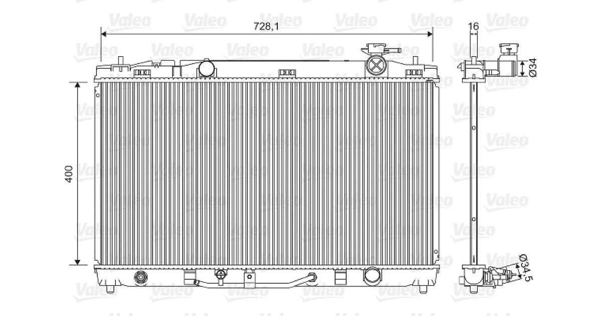 VALEO 701595, Радиатор, охлаждение двигателя
