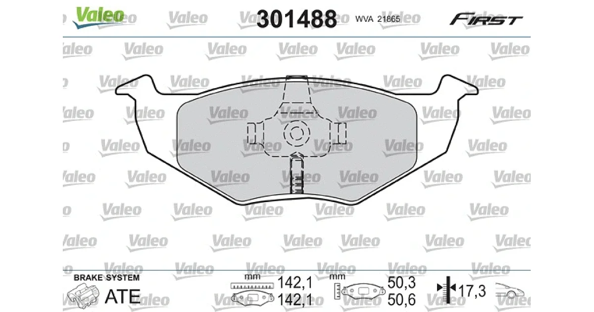 301488 - VALEO - Комплект тормозных колодок, дисковый тормоз