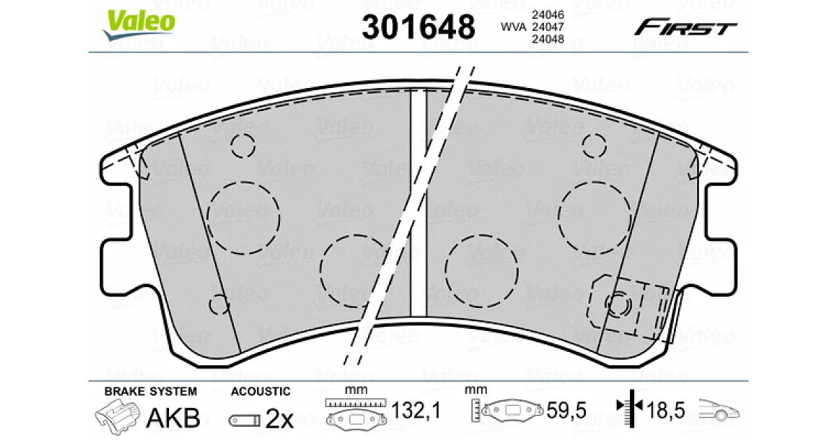 VALEO 301648, Комплект тормозных колодок, дисковый тормоз