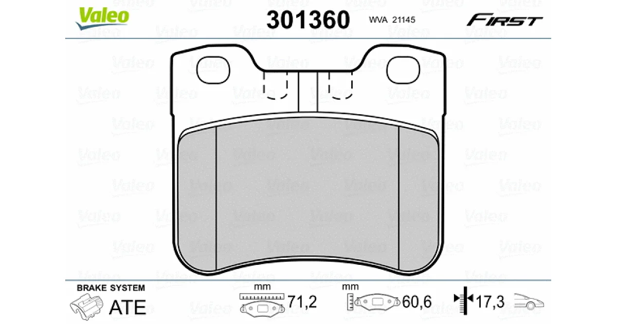 VALEO 301360, Комплект тормозных колодок, дисковый тормоз