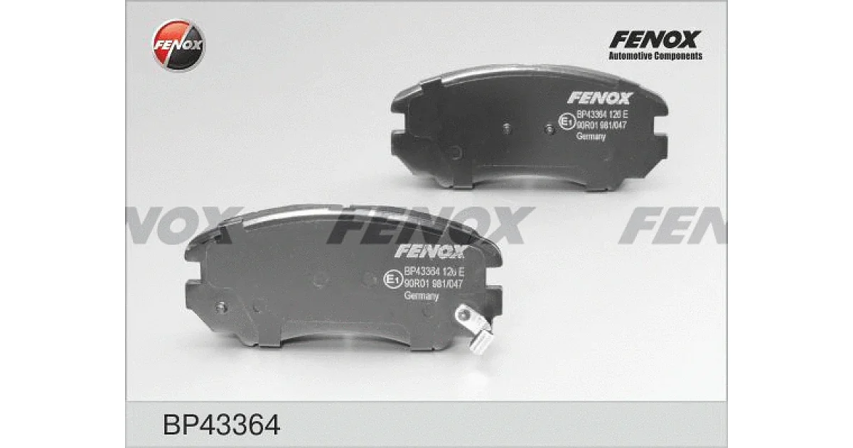 BP43364 - FENOX - Комплект тормозных колодок, дисковый тормоз