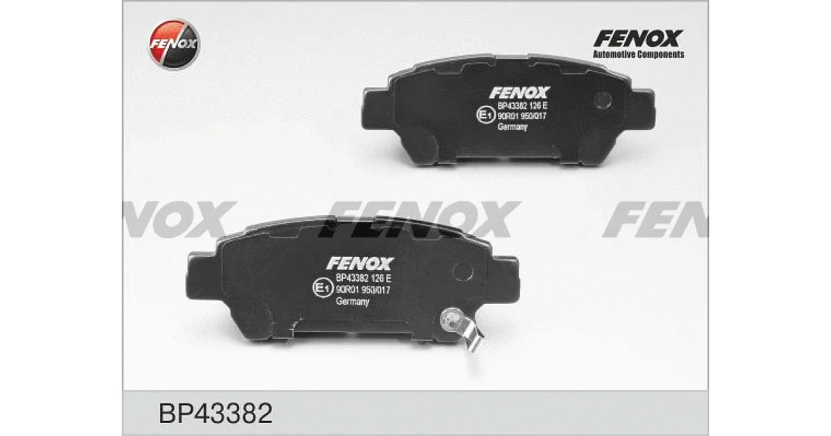 BP43382 - FENOX - Комплект тормозных колодок, дисковый тормоз