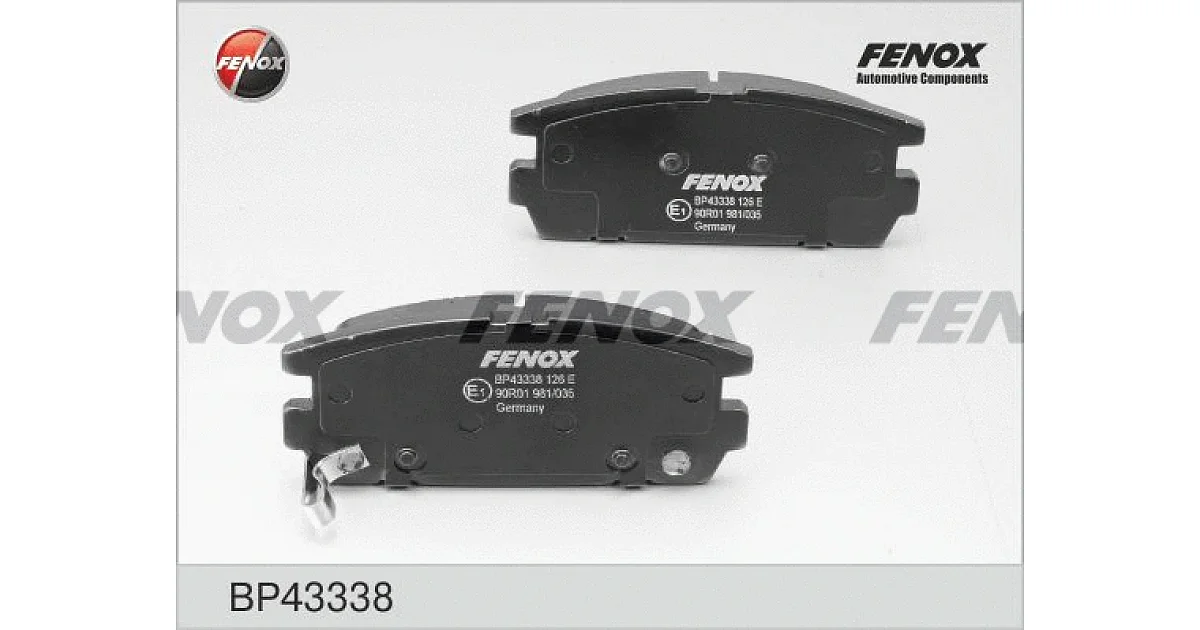 BP43338 - FENOX - Комплект тормозных колодок, дисковый тормоз