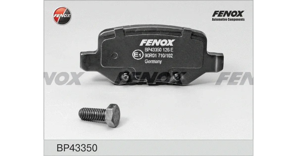 BP43350 - FENOX - Комплект тормозных колодок, дисковый тормоз