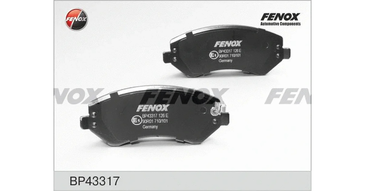 BP43317 - FENOX - Комплект тормозных колодок, дисковый тормоз