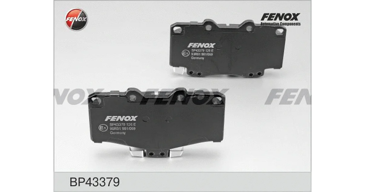 BP43379 - FENOX - Комплект тормозных колодок, дисковый тормоз