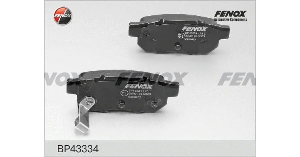BP43334 - FENOX - Комплект тормозных колодок, дисковый тормоз