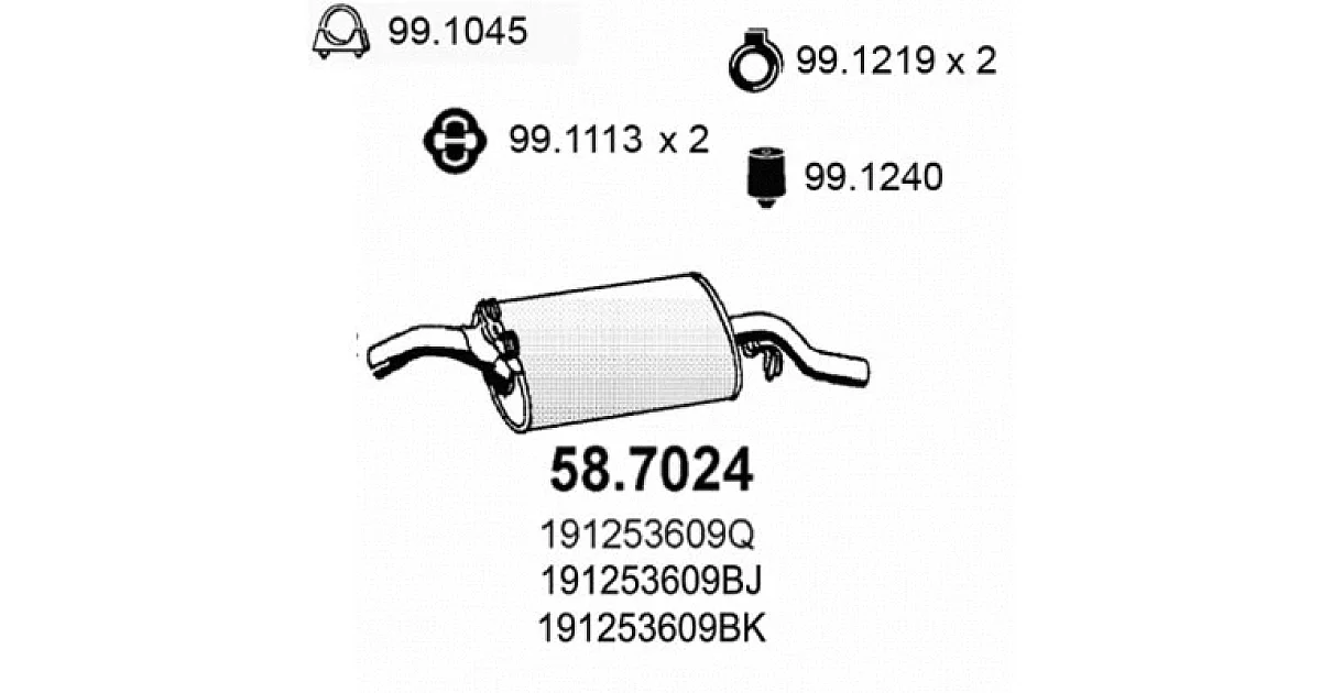 587024 - ASSO - Глушитель выхлопных газов конечный