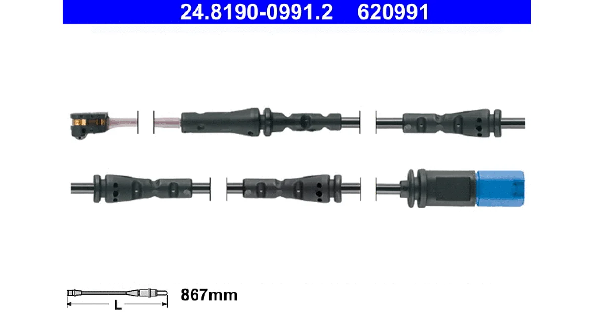 ATE - 24819009912 - Сигнализатор, износ тормозных колодок