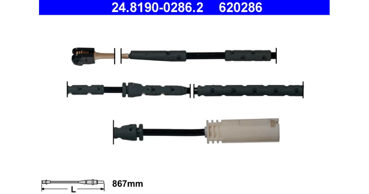 ATE - 24819002862 - Сигнализатор, износ тормозных колодок