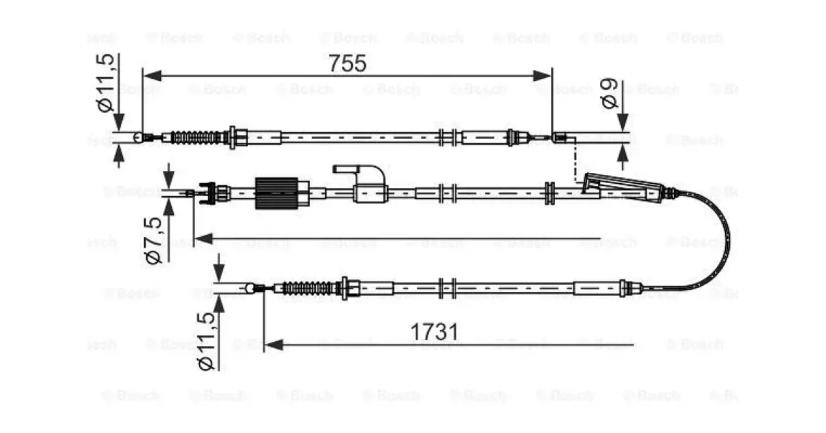 1987482804 - BOSCH - Тросик, cтояночный тормоз