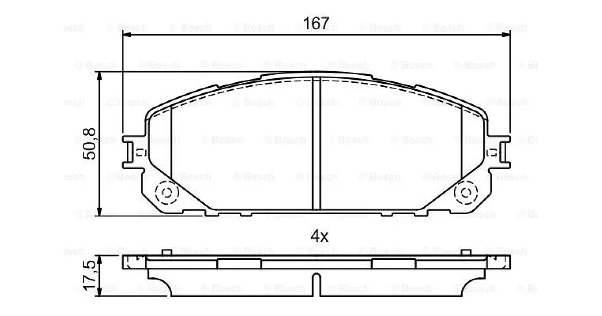 0986495404 - BOSCH - Комплект тормозных колодок, дисковый тормоз