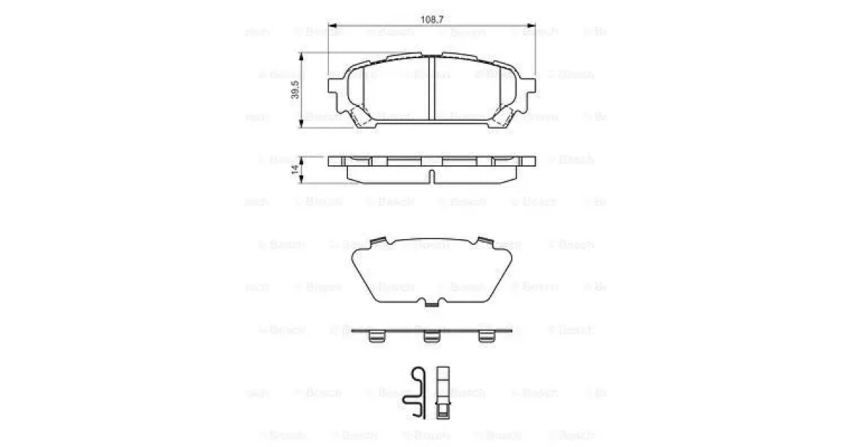 0986494232 - BOSCH - Комплект тормозных колодок, дисковый тормоз